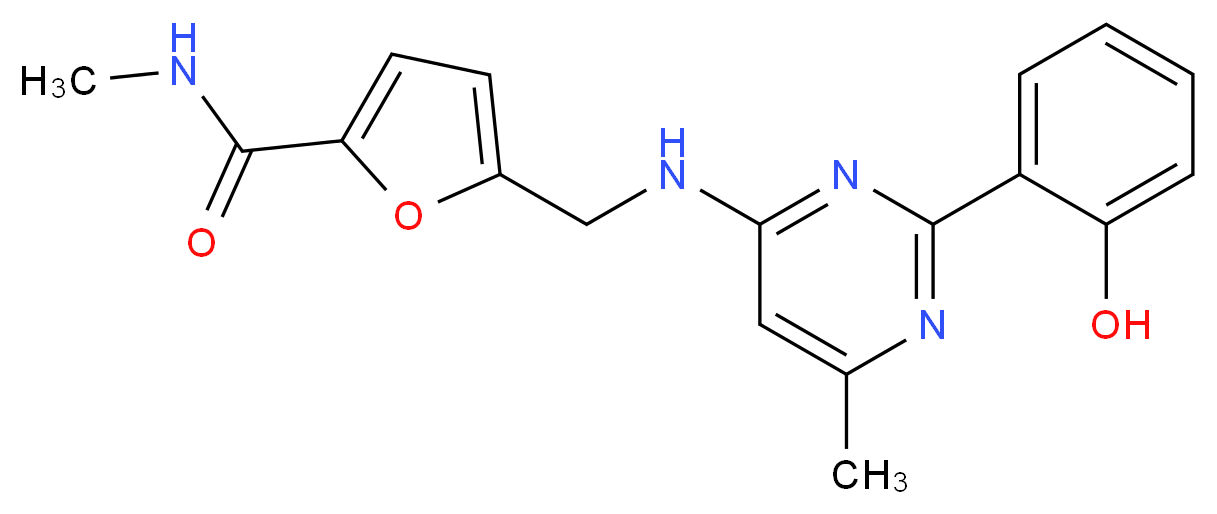 5-({[2-(2-hydroxyphenyl)-6-methylpyrimidin-4-yl]amino}methyl)-N-methyl-2-furamide_Molecular_structure_CAS_)