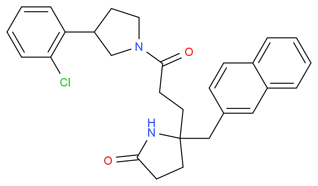 5-{3-[3-(2-chlorophenyl)-1-pyrrolidinyl]-3-oxopropyl}-5-(2-naphthylmethyl)-2-pyrrolidinone_Molecular_structure_CAS_)