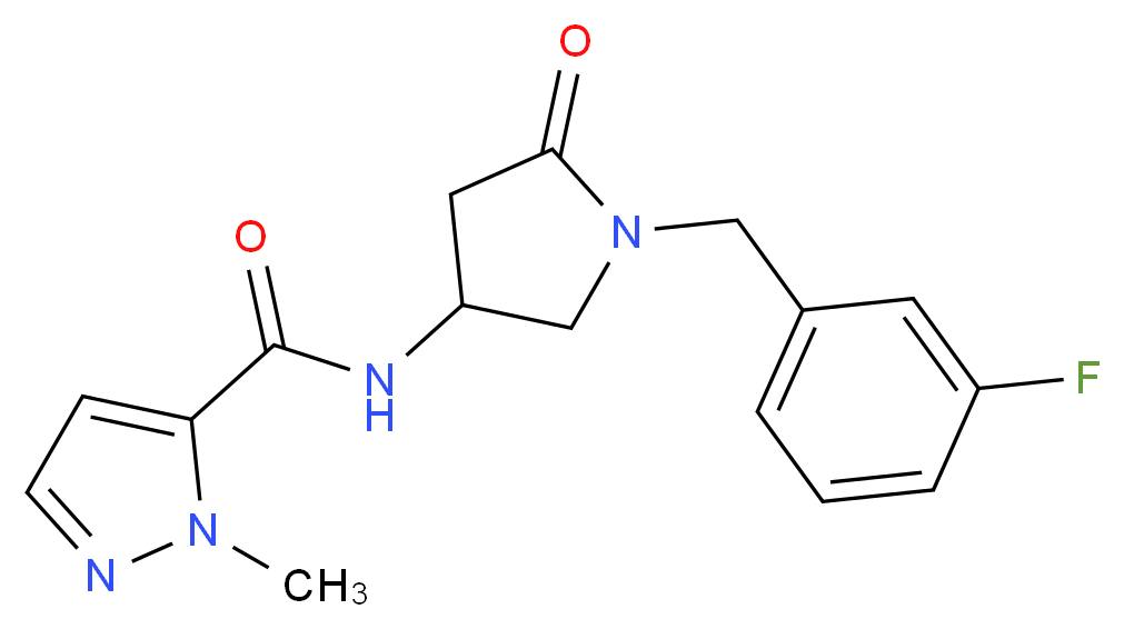 N-[1-(3-fluorobenzyl)-5-oxo-3-pyrrolidinyl]-1-methyl-1H-pyrazole-5-carboxamide_Molecular_structure_CAS_)