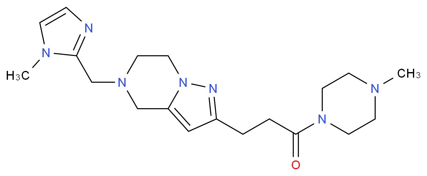 5-[(1-methyl-1H-imidazol-2-yl)methyl]-2-[3-(4-methyl-1-piperazinyl)-3-oxopropyl]-4,5,6,7-tetrahydropyrazolo[1,5-a]pyrazine_Molecular_structure_CAS_)