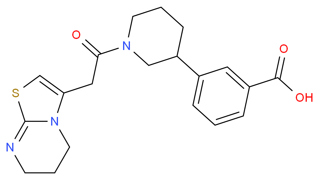 3-[1-(6,7-dihydro-5H-[1,3]thiazolo[3,2-a]pyrimidin-3-ylacetyl)piperidin-3-yl]benzoic acid_Molecular_structure_CAS_)