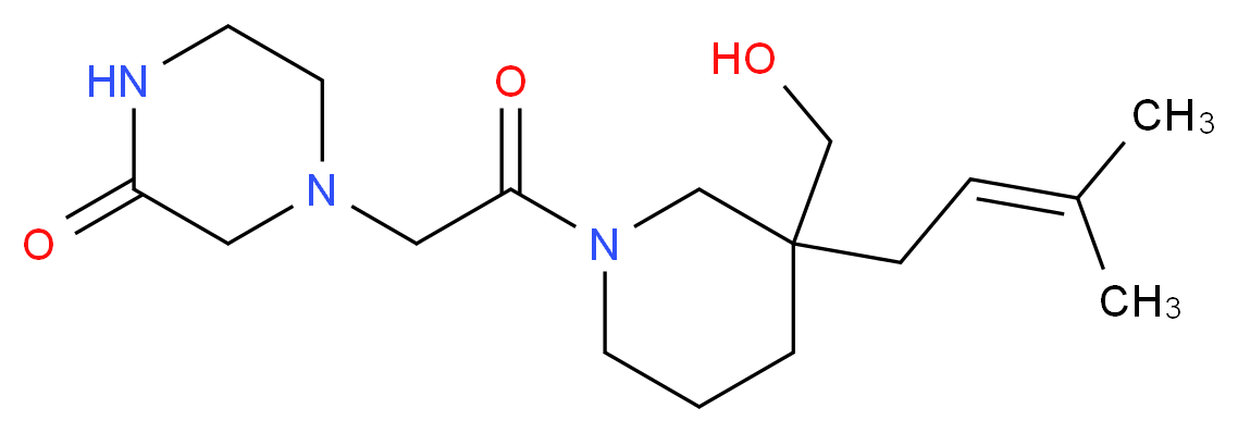 4-{2-[3-(hydroxymethyl)-3-(3-methyl-2-buten-1-yl)-1-piperidinyl]-2-oxoethyl}-2-piperazinone_Molecular_structure_CAS_)