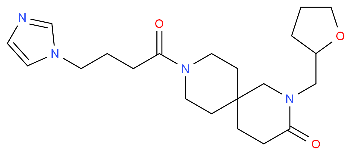 9-[4-(1H-imidazol-1-yl)butanoyl]-2-(tetrahydrofuran-2-ylmethyl)-2,9-diazaspiro[5.5]undecan-3-one_Molecular_structure_CAS_)
