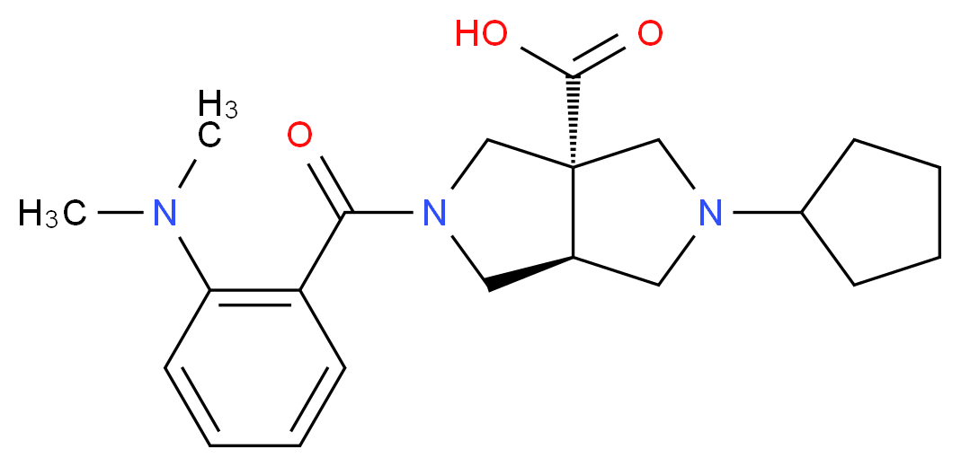(3aS*,6aS*)-2-cyclopentyl-5-[2-(dimethylamino)benzoyl]hexahydropyrrolo[3,4-c]pyrrole-3a(1H)-carboxylic acid_Molecular_structure_CAS_)