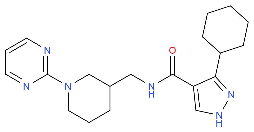 3-cyclohexyl-N-{[1-(2-pyrimidinyl)-3-piperidinyl]methyl}-1H-pyrazole-4-carboxamide_Molecular_structure_CAS_)