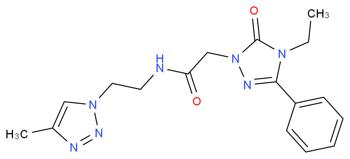 2-(4-ethyl-5-oxo-3-phenyl-4,5-dihydro-1H-1,2,4-triazol-1-yl)-N-[2-(4-methyl-1H-1,2,3-triazol-1-yl)ethyl]acetamide_Molecular_structure_CAS_)