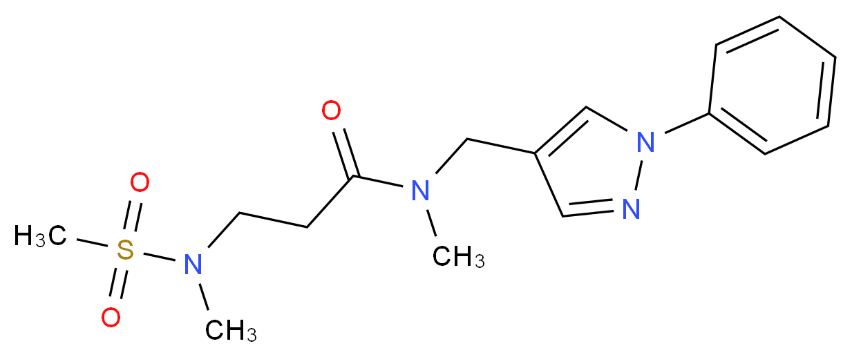 N~1~,N~3~-dimethyl-N~3~-(methylsulfonyl)-N~1~-[(1-phenyl-1H-pyrazol-4-yl)methyl]-beta-alaninamide_Molecular_structure_CAS_)