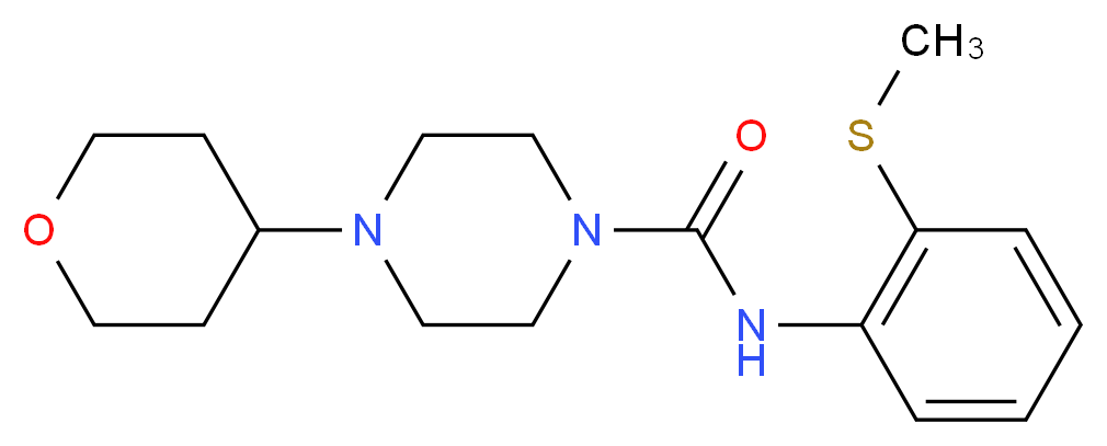 N-[2-(methylthio)phenyl]-4-(tetrahydro-2H-pyran-4-yl)piperazine-1-carboxamide_Molecular_structure_CAS_)