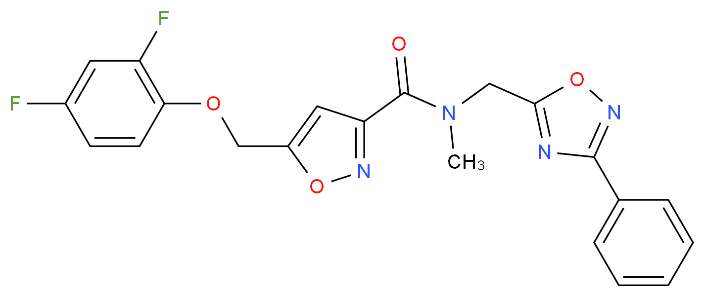 5-[(2,4-difluorophenoxy)methyl]-N-methyl-N-[(3-phenyl-1,2,4-oxadiazol-5-yl)methyl]-3-isoxazolecarboxamide_Molecular_structure_CAS_)
