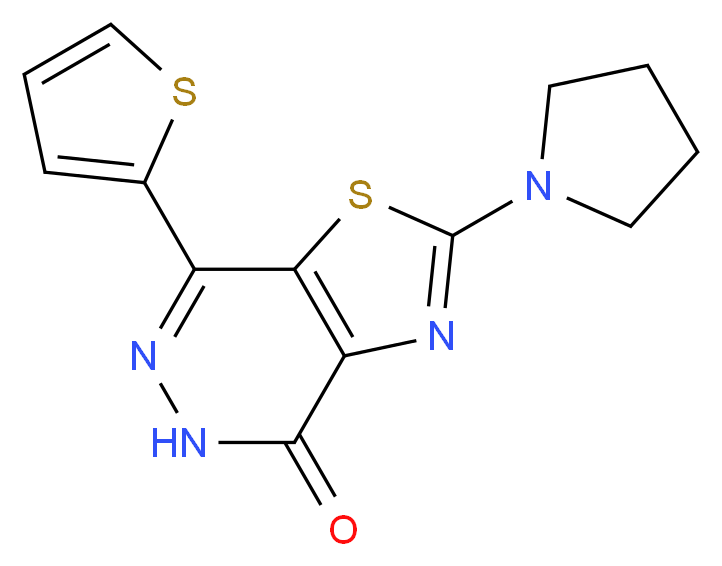 2-pyrrolidin-1-yl-7-(2-thienyl)[1,3]thiazolo[4,5-d]pyridazin-4(5H)-one_Molecular_structure_CAS_)