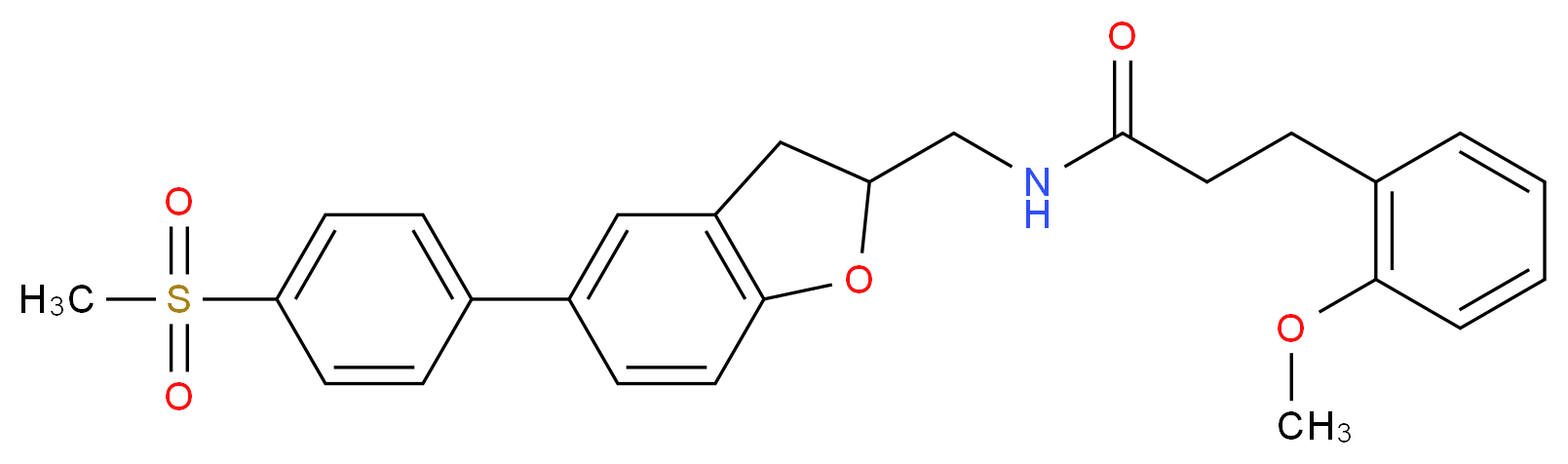 3-(2-methoxyphenyl)-N-({5-[4-(methylsulfonyl)phenyl]-2,3-dihydro-1-benzofuran-2-yl}methyl)propanamide_Molecular_structure_CAS_)