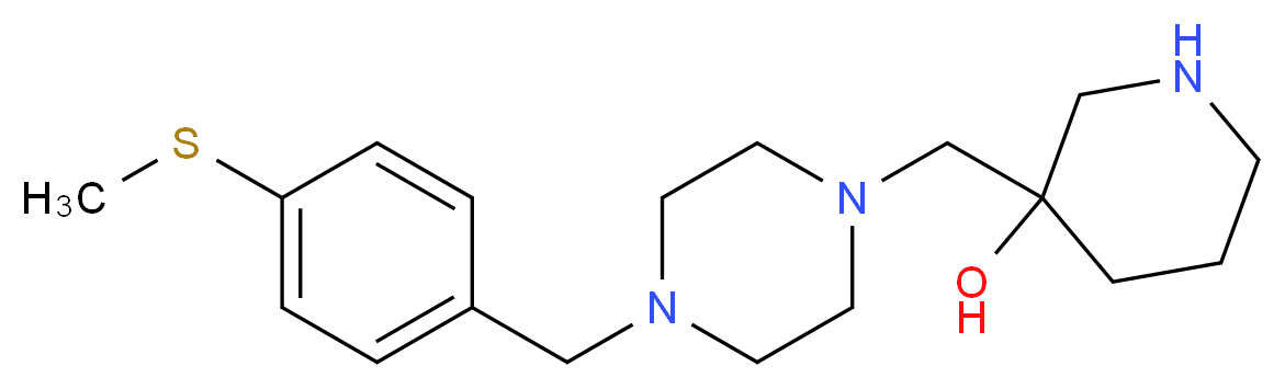 3-({4-[4-(methylthio)benzyl]piperazin-1-yl}methyl)piperidin-3-ol_Molecular_structure_CAS_)