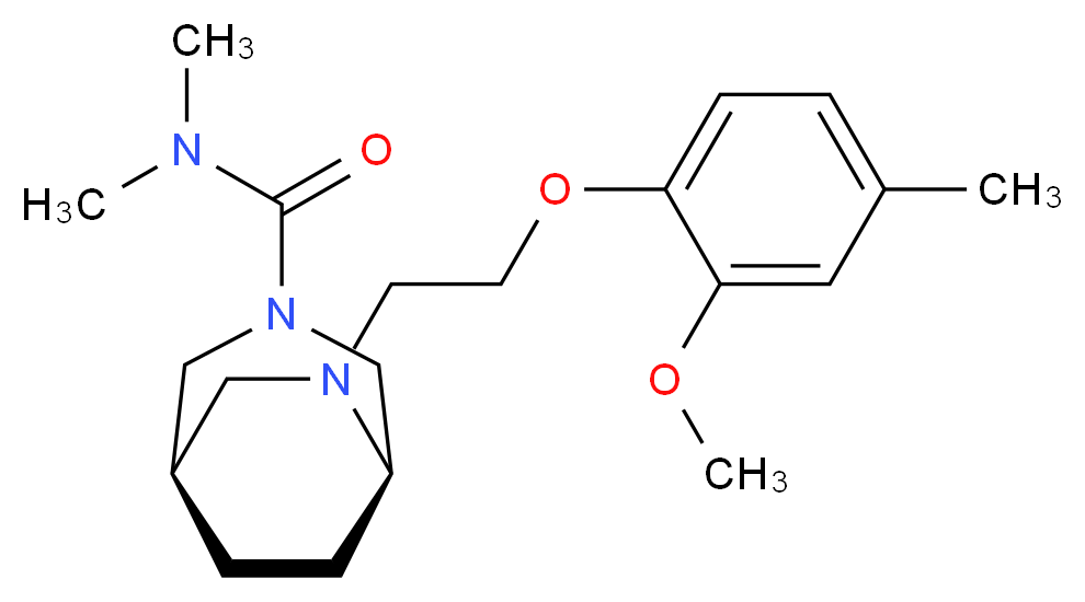 (1R*,5R*)-6-[2-(2-methoxy-4-methylphenoxy)ethyl]-N,N-dimethyl-3,6-diazabicyclo[3.2.2]nonane-3-carboxamide_Molecular_structure_CAS_)