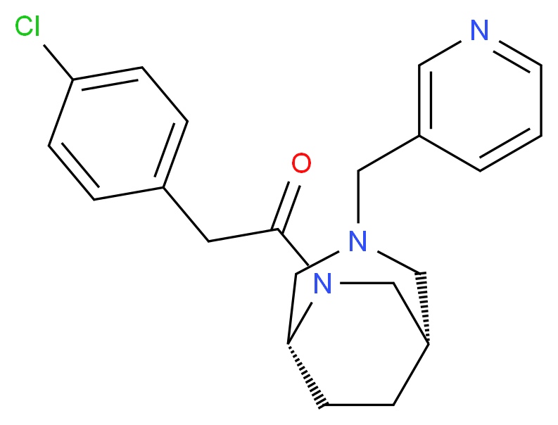 (1S*,5R*)-6-[(4-chlorophenyl)acetyl]-3-(3-pyridinylmethyl)-3,6-diazabicyclo[3.2.2]nonane_Molecular_structure_CAS_)