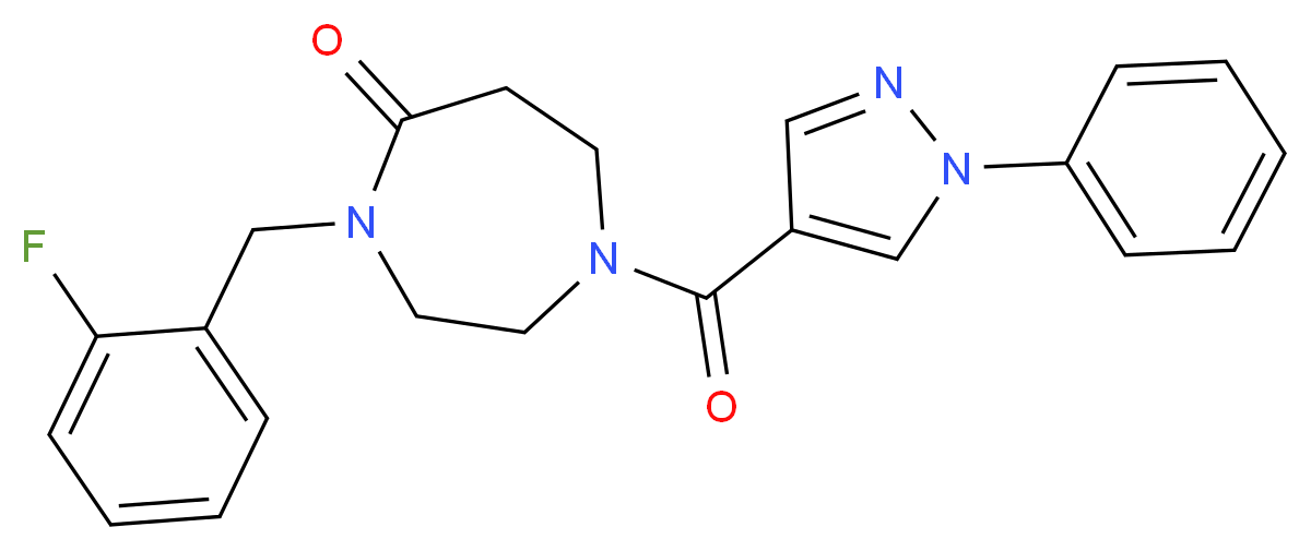 4-(2-fluorobenzyl)-1-[(1-phenyl-1H-pyrazol-4-yl)carbonyl]-1,4-diazepan-5-one_Molecular_structure_CAS_)