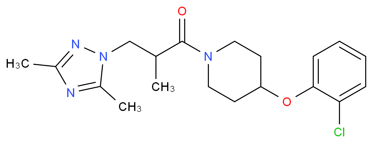 4-(2-chlorophenoxy)-1-[3-(3,5-dimethyl-1H-1,2,4-triazol-1-yl)-2-methylpropanoyl]piperidine_Molecular_structure_CAS_)