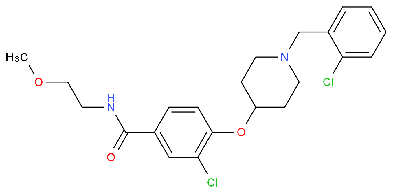 3-chloro-4-{[1-(2-chlorobenzyl)-4-piperidinyl]oxy}-N-(2-methoxyethyl)benzamide_Molecular_structure_CAS_)