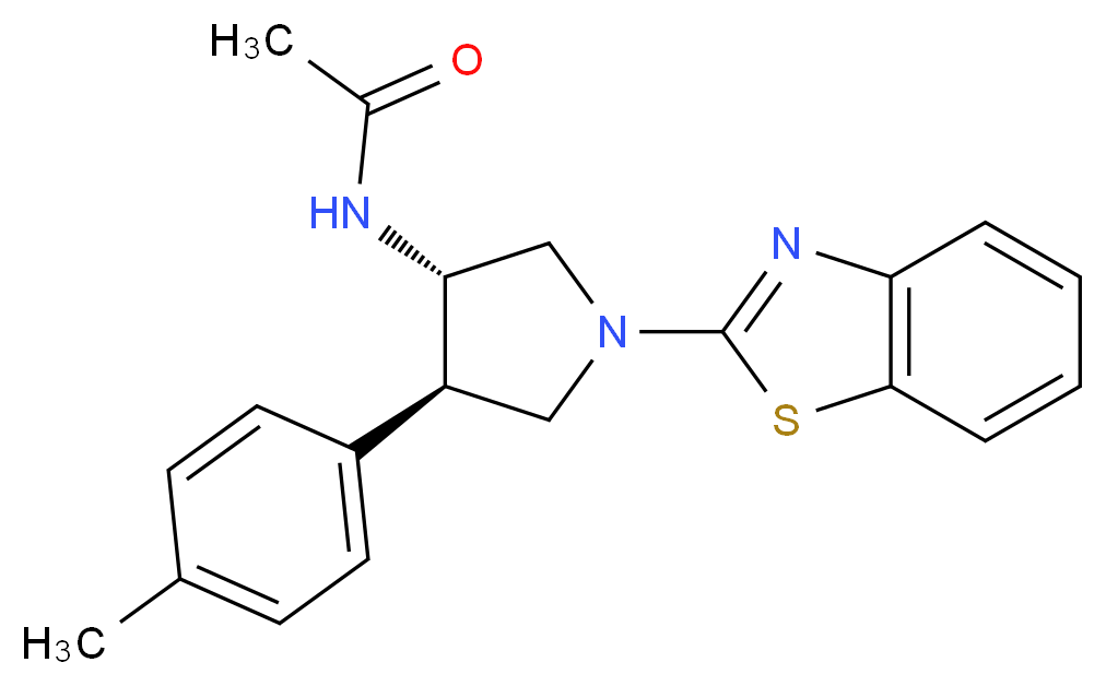 N-[(3S*,4R*)-1-(1,3-benzothiazol-2-yl)-4-(4-methylphenyl)-3-pyrrolidinyl]acetamide_Molecular_structure_CAS_)