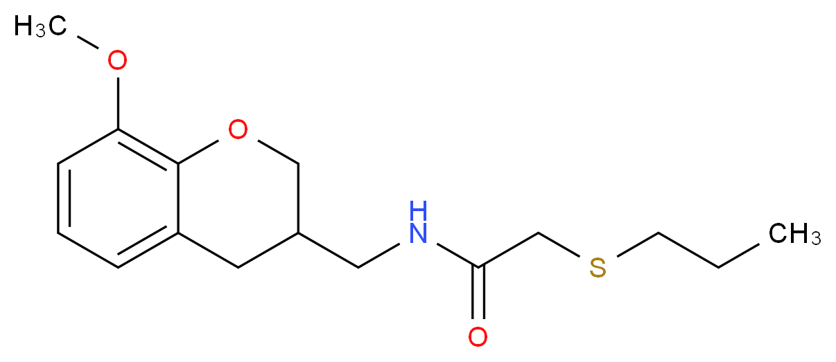 N-[(8-methoxy-3,4-dihydro-2H-chromen-3-yl)methyl]-2-(propylthio)acetamide_Molecular_structure_CAS_)