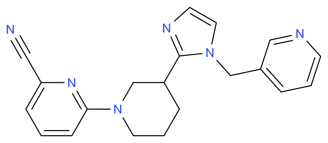 6-{3-[1-(3-pyridinylmethyl)-1H-imidazol-2-yl]-1-piperidinyl}-2-pyridinecarbonitrile_Molecular_structure_CAS_)