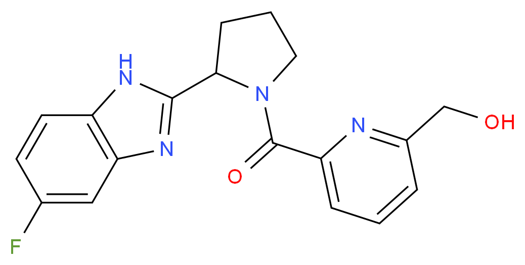 (6-{[2-(5-fluoro-1H-benzimidazol-2-yl)-1-pyrrolidinyl]carbonyl}-2-pyridinyl)methanol_Molecular_structure_CAS_)