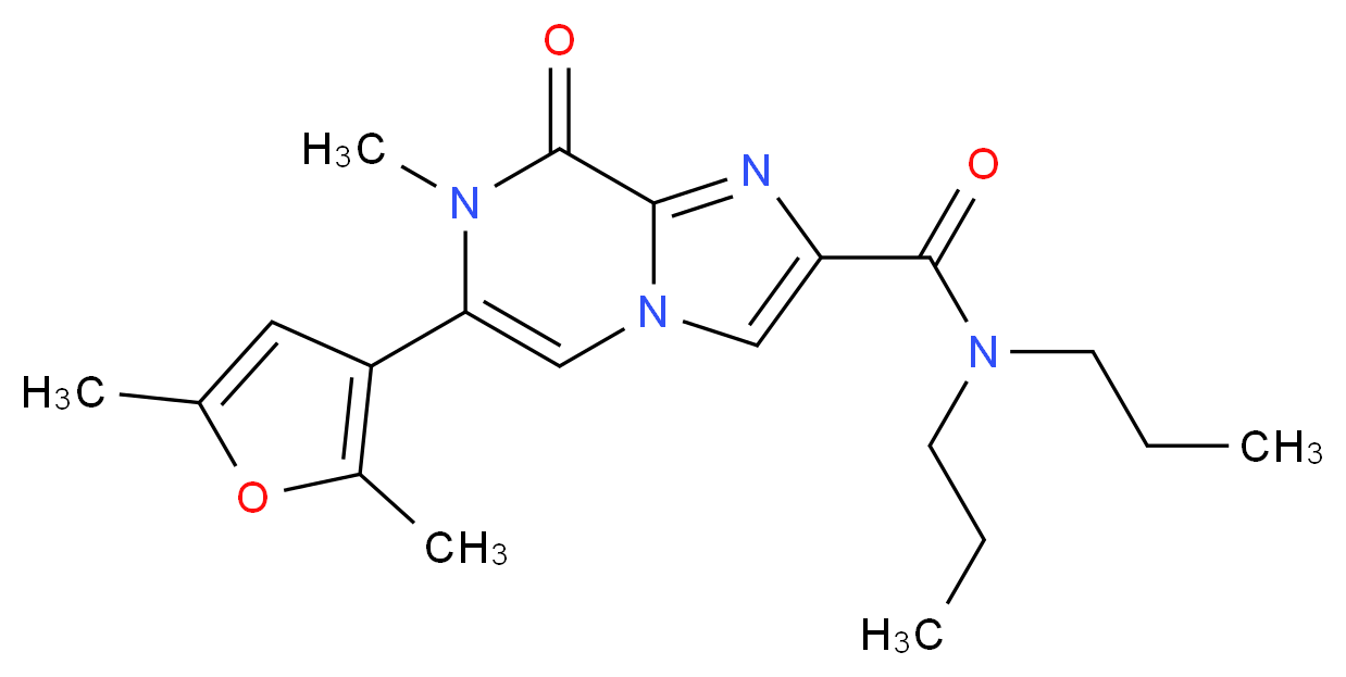 6-(2,5-dimethyl-3-furyl)-7-methyl-8-oxo-N,N-dipropyl-7,8-dihydroimidazo[1,2-a]pyrazine-2-carboxamide_Molecular_structure_CAS_)