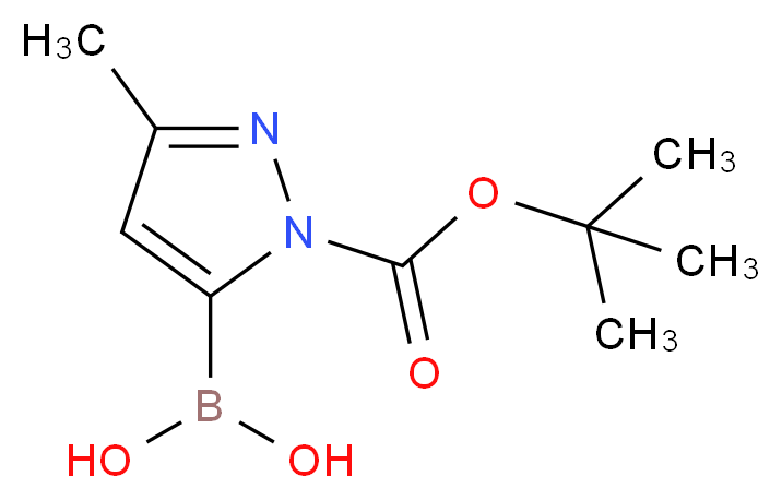 (1-(tert-Butoxycarbonyl)-3-methyl-1H-pyrazol-5-yl)boronic acid_Molecular_structure_CAS_1217501-27-3)
