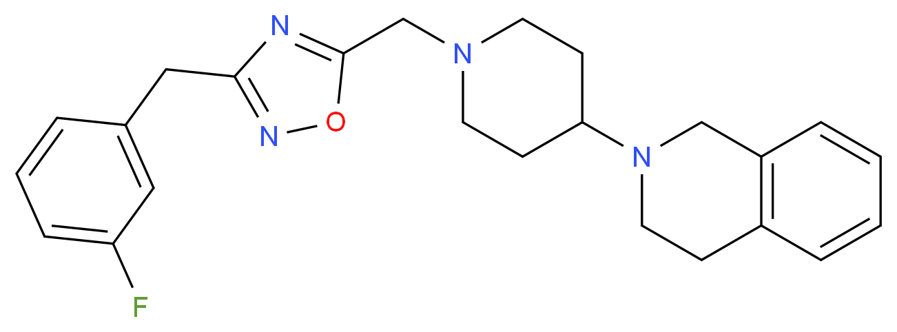 2-(1-{[3-(3-fluorobenzyl)-1,2,4-oxadiazol-5-yl]methyl}-4-piperidinyl)-1,2,3,4-tetrahydroisoquinoline_Molecular_structure_CAS_)