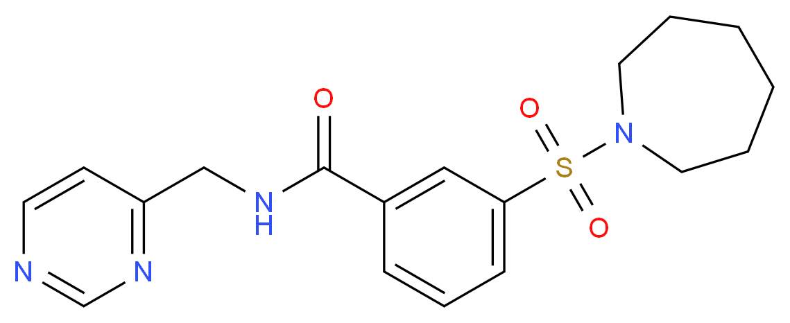 3-(azepan-1-ylsulfonyl)-N-(pyrimidin-4-ylmethyl)benzamide_Molecular_structure_CAS_)