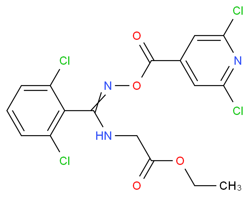 ethyl 2-{[{[(2,6-dichloroisonicotinoyl)oxy]imino}(2,6-dichlorophenyl)methyl]amino}acetate_Molecular_structure_CAS_)