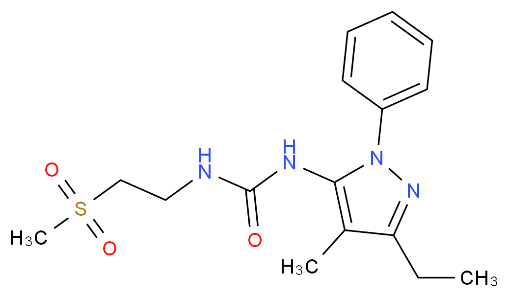 N-(3-ethyl-4-methyl-1-phenyl-1H-pyrazol-5-yl)-N'-[2-(methylsulfonyl)ethyl]urea_Molecular_structure_CAS_)