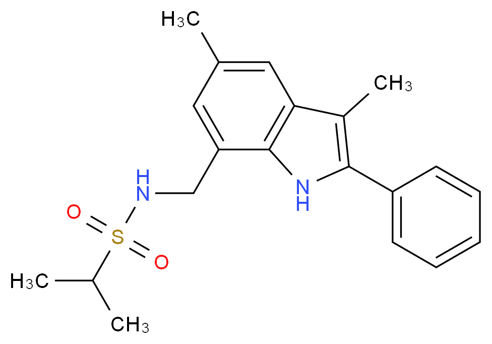 N-[(3,5-dimethyl-2-phenyl-1H-indol-7-yl)methyl]propane-2-sulfonamide_Molecular_structure_CAS_)