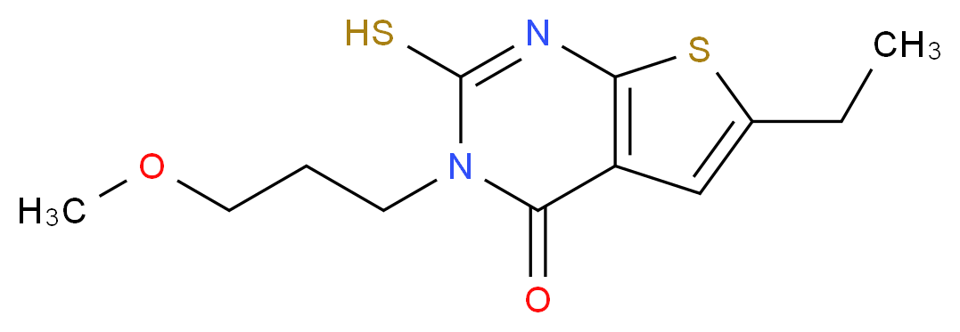 6-ethyl-2-mercapto-3-(3-methoxypropyl)thieno[2,3-d]pyrimidin-4(3H)-one_Molecular_structure_CAS_)