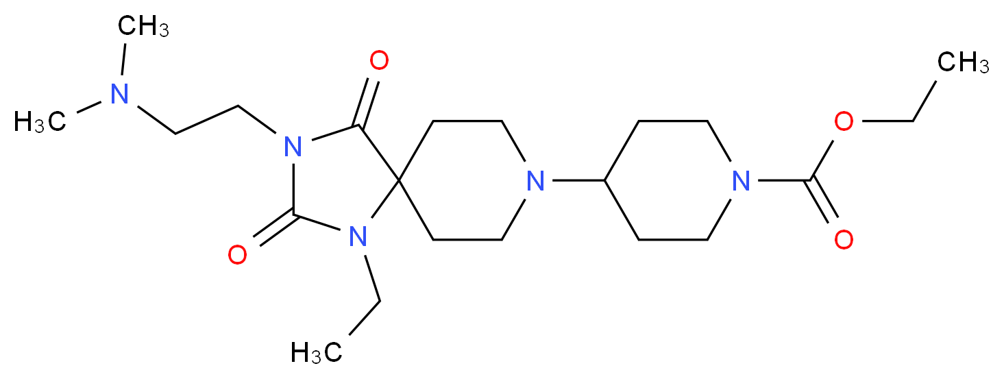 ethyl 4-{3-[2-(dimethylamino)ethyl]-1-ethyl-2,4-dioxo-1,3,8-triazaspiro[4.5]dec-8-yl}-1-piperidinecarboxylate_Molecular_structure_CAS_)