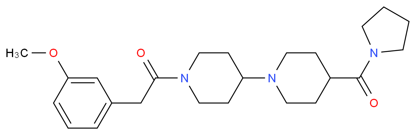 1'-[(3-methoxyphenyl)acetyl]-4-(1-pyrrolidinylcarbonyl)-1,4'-bipiperidine_Molecular_structure_CAS_)