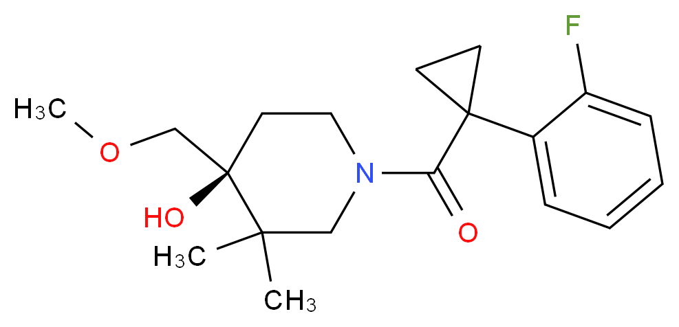 (4S)-1-{[1-(2-fluorophenyl)cyclopropyl]carbonyl}-4-(methoxymethyl)-3,3-dimethyl-4-piperidinol_Molecular_structure_CAS_)
