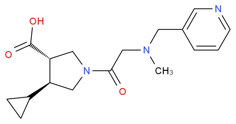(3S*,4S*)-4-cyclopropyl-1-[N-methyl-N-(3-pyridinylmethyl)glycyl]-3-pyrrolidinecarboxylic acid_Molecular_structure_CAS_)