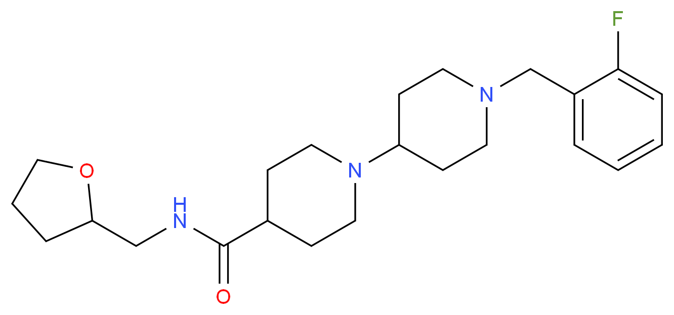 1'-(2-fluorobenzyl)-N-(tetrahydro-2-furanylmethyl)-1,4'-bipiperidine-4-carboxamide_Molecular_structure_CAS_)