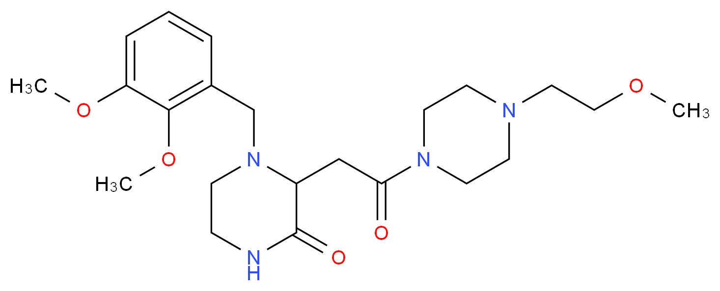 4-(2,3-dimethoxybenzyl)-3-{2-[4-(2-methoxyethyl)-1-piperazinyl]-2-oxoethyl}-2-piperazinone_Molecular_structure_CAS_)