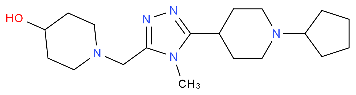 1-{[5-(1-cyclopentylpiperidin-4-yl)-4-methyl-4H-1,2,4-triazol-3-yl]methyl}piperidin-4-ol_Molecular_structure_CAS_)