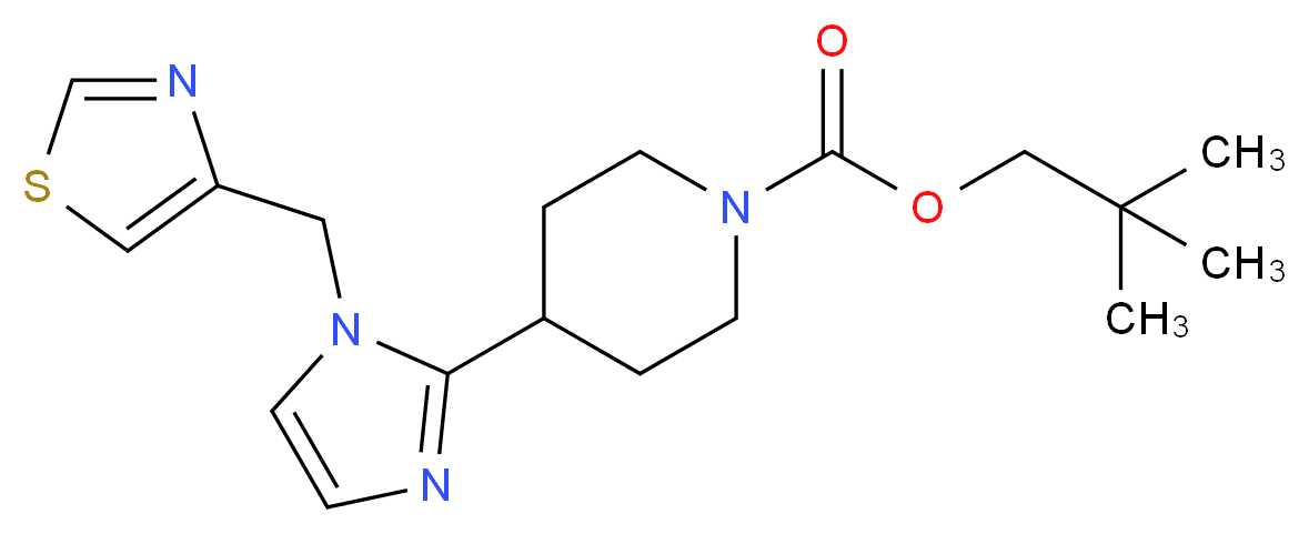 2,2-dimethylpropyl 4-[1-(1,3-thiazol-4-ylmethyl)-1H-imidazol-2-yl]-1-piperidinecarboxylate_Molecular_structure_CAS_)