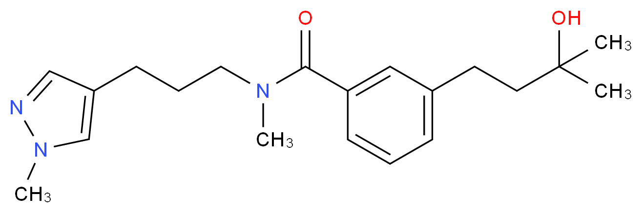 3-(3-hydroxy-3-methylbutyl)-N-methyl-N-[3-(1-methyl-1H-pyrazol-4-yl)propyl]benzamide_Molecular_structure_CAS_)