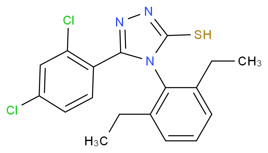 5-(2,4-Dichloro-phenyl)-4-(2,6-diethyl-phenyl)-4H-[1,2,4]triazole-3-thiol_Molecular_structure_CAS_)