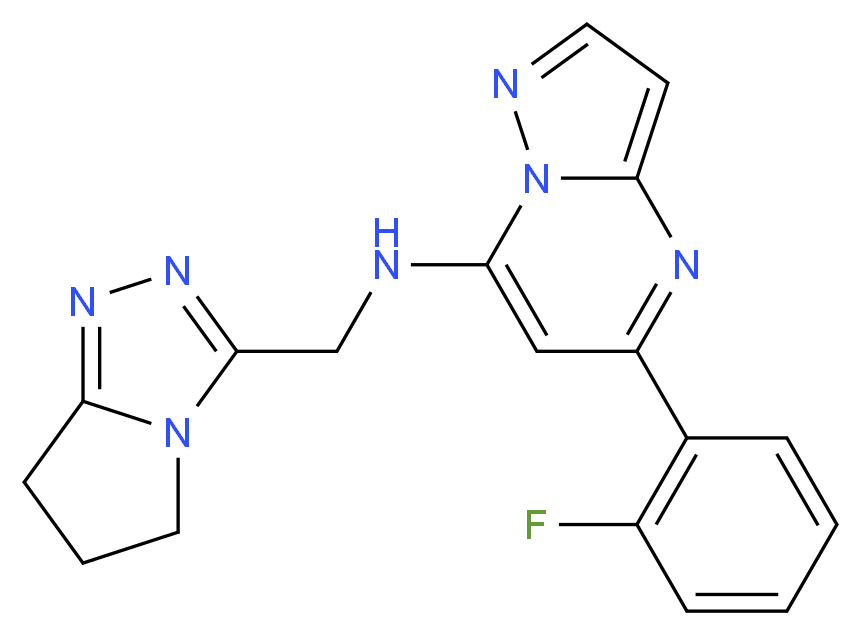 N-(6,7-dihydro-5H-pyrrolo[2,1-c][1,2,4]triazol-3-ylmethyl)-5-(2-fluorophenyl)pyrazolo[1,5-a]pyrimidin-7-amine_Molecular_structure_CAS_)