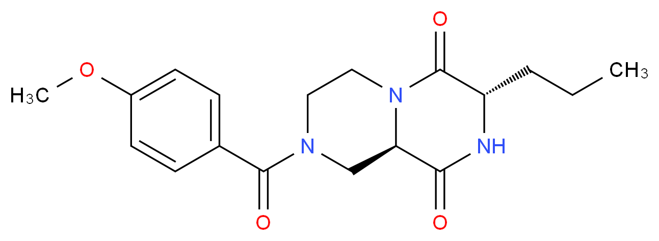 (3S,9aR)-8-(4-methoxybenzoyl)-3-propyltetrahydro-2H-pyrazino[1,2-a]pyrazine-1,4(3H,6H)-dione_Molecular_structure_CAS_)