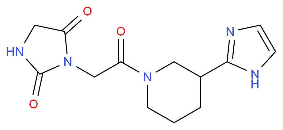 3-{2-[3-(1H-imidazol-2-yl)-1-piperidinyl]-2-oxoethyl}-2,4-imidazolidinedione_Molecular_structure_CAS_)