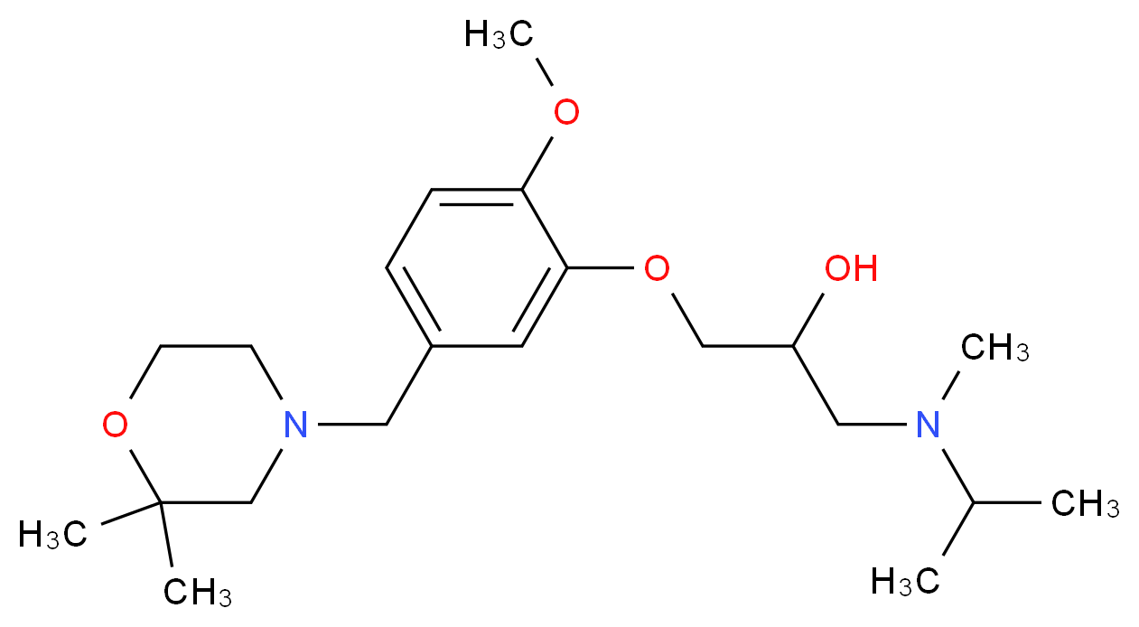 1-{5-[(2,2-dimethylmorpholin-4-yl)methyl]-2-methoxyphenoxy}-3-[isopropyl(methyl)amino]propan-2-ol_Molecular_structure_CAS_)