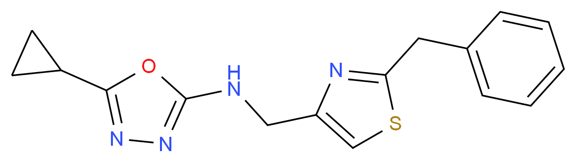 N-[(2-benzyl-1,3-thiazol-4-yl)methyl]-5-cyclopropyl-1,3,4-oxadiazol-2-amine_Molecular_structure_CAS_)