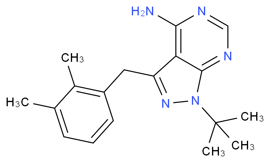 4-Amino-1-tert-butyl-3-(2,3-dimethylbenzyl)pyrazolo[3,4-d]pyrimidine_Molecular_structure_CAS_956026-24-7)