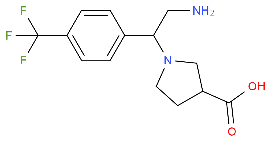 1-[2-AMINO-1-(4-TRIFLUOROMETHYL-PHENYL)-ETHYL]-PYRROLIDINE-3-CARBOXYLIC ACID_Molecular_structure_CAS_886364-10-9)